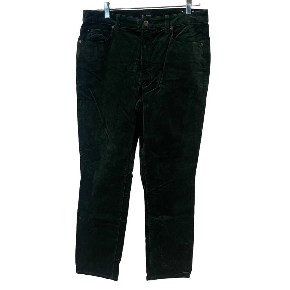Talbots Green Corduroy Straight Leg Pant Sz 10